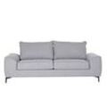 3-Sitzer Design-Schlafsofa mit grauem Stoff und schwarzem Metall GAEL