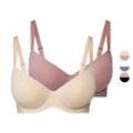 esmara® Damen Bügel-BHs, 2 Stück, gemouldete Cups