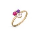 Orolino Ring Gold 585 mit Rosaquartz Amethyst Rhodolith Brillant