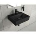 Aqua Bagno - Design Waschbecken Aufsatzwaschbecken Hängewaschbecken Waschtisch aus hochwertiger Keramik eckig KS.AN.50 - 50 x 42 cm - Schwarz