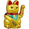 Winkekatze xxl Maneki Neko, batteriebetriebene winkende Pfote, Glücksbringer für Reichtum, Erfolg, 48 cm, gold - Relaxdays