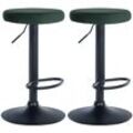 CLP 2er Set Barhocker Ponte Samt I Drehbarer Thekenhocker I Höhenverstellbarer Hocker I Küchenhocker mit Metallgestell