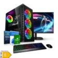 PC Set Gaming mit 27 Zoll TFT Total V AMD Ryzen 5 5500, 32GB DDR4, NVIDIA RTX 4060 8 GB, 1TB SSD, WLAN, Windows 11