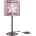 Kinderlampe Tischlampe Kinderzimmer Lampe Sternen-Motiv, Tischleuchte E14 Schwarz, Pink (Ø18 cm) - Paco Home