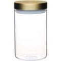 KitchenCraft Masterclass Gläser de Vorratsgläser aus Glas mit luftdichtem Verschluss und Deckel de Edelstahl, Transparent, 1 l