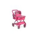 Moni Puppenwagen, Puppenbuggy Vicky 9620, Tasche, Schiebegriff höhenverstellbar in pink