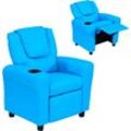 Kindersessel, Minisessel, Kindersofa für 3-6 Jahre alt, Liegefunktion, Eingebauten Becherhalter, Blau, 62 x 52 x 69 cm - Blau - Homcom