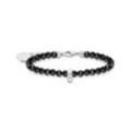 Member Charm-Armband mit schwarzen Beads Silber