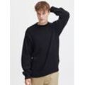 Solid Strickpullover Herren meliert, schwarz