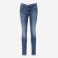 Dunkelblaue Skinny Fit Jeans mit Waschung