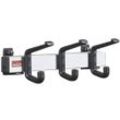 Garderobenleiste, Aluminium, Hakenbelastbarkeit 90 kg, 3 Haken, Breite 300 mm, VE 2 Stk