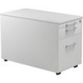 mauser Schubladencontainer auf Rollen, HxT 520 x 800 mm, 1 Materialschub, 1 Hängeregistratur, lichtgrau / lichtgrau / lichtgrau