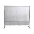 Schweißer-Schutzwand fahrbar, 1 teilige Ausführung, HxB 1900 x 2100 mm, mit Schweißerschutzfolie, glasklar