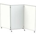 eurokraft pro Präsentationswand/Trennwand, mobil, faltbar, beschreibbar, magnethaftend, desinfektionsmittelbeständig, HxBxT 1905 x 1018/3074 x 500 mm