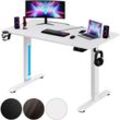 Casaria - Höhenverstellbarer Schreibtisch mit Tischplatte Elektrisch lcd- Display 73-118cm Stahlgestell Büro Gaming Computertisch 110cm Weiß