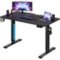 Casaria - Höhenverstellbarer Schreibtisch mit Tischplatte Elektrisch lcd- Display 73-118cm Stahlgestell Büro Gaming Computertisch 110cm Braun