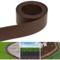 Hengda - Rasenkante Kies Beetumrandung Mähkante Oberkante Gartenwegen Beeteinfassung Gartenumrandung Rasenbegrenzung Braun 10Mx12.5CMx0.2CM