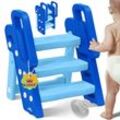 KIDIZ® Tritthocker für Kinder Trittleiter Klappbar mit 3 Stufen Faltbarer Lern-Turm ab 18 Monaten bis 6 Jahren Robust Sicherer & Stabiler Trittschemel Höhenverstellbar Rutschfest