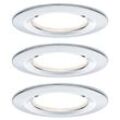 Paulmann - Nova Bad-Einbauleuchte 3er Set led led 18 w IP44 Chrom (glänzend)