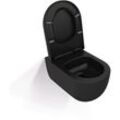 Stilform - Soho Whirlflush Hänge Wand wc Spülrandlos Toilette Schwarz Matt mit WC-Sitz :Compact