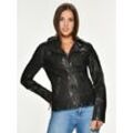 Lederjacke MUSTANG "Aniwa" Gr. L, schwarz, Damen, Obermaterial: 100% Lammleder / Futter: 100% Baumwolle / Ärmelfutter: 100% Polyester, Jacken