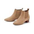 Stiefelette aus Veloursleder - Beige - Gr.: 38