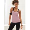 VIVANCE ACTIVE Funktionstop pink Gr. XS (32/34) für Damen. Rundhals und Druck, Mesheinsatz. Figurbetont. Nachhaltig.