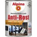 Alpina - Metallschutz-Lack Anti-Rost 2,5 l schwarz matt Metallack Schutzlack