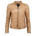 Bikerjacke JCC "Cabira", Damen, Gr. 36, braun, Oberstoff: 100% Lammleder / Futter: 100% Polyester, Jacken