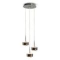 Pendelleuchte Puk Maxx Drop Trio, nickel matt, 3-flg. G9