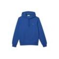 Lacoste Kapuzensweatshirt Jogger Hoodie mit weicher, aufgerauter Innenseite aus Bio-Baumwoll-Fleece, blau