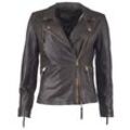 Bikerjacke JCC "7080", Damen, Gr. 34, braun, Obermaterial: 100% Leder, Schaf / Futter: 100% Baumwolle / Ärmelfutter: 100% Polyester, Jacken