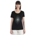 Icebreaker Merino 150 Tech Lite III T-Shirt mit U-Ausschnitt Light Forms - Frau - Black - Größe M