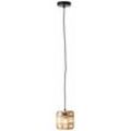 Lampe, Crosstown Pendelleuchte 16cm holz hell/schwarz, Bambus/Metall, 1x A60, E27, 40W,Normallampen (nicht enthalten) - braun - Brilliant