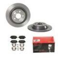 BREMBO Bremsensatz-Hinterachse COATED DISC LINE / STANDARD Bremsensatz, Scheibenbremse hinten rechts links voll 302mm für LAND ROVER FORD (CHANGAN) 7G