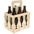 Dandibo - Bierträger aus Holz 6 Flaschen Flaschenträger 96141 Flaschenkorb Männerhandtasche Bier