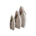 NOOR Living Dekorative Regale in Bootsform, 3er Set, aus Holz