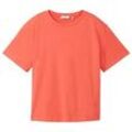 TOM TAILOR DENIM Damen Basic T-Shirt, rot, Uni, Gr. XL