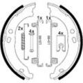 ATE Bremsbackensatz, Feststellbremse hinten rechts links mit Zubehör für PEUGEOT FIAT CITROËN 4241N5 77364023 03.0137-4004.2