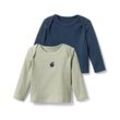 2 Baby-Langarmshirts - Blau - Baby - Gr.: 50/56