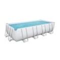 Bestway® Power Steel™ Frame Pool Komplett-Set mit Filterpumpe 549 x 274 x 122 cm , lichtgrau, eckig