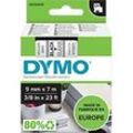 DYMO® Schriftbandkassette D1 40910, 9 mm, transparent/schwarz