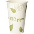 Trinkbecher Papstar Pure Zero, Einweg, 0,3 l, Ø 80 x H 117 mm, zu 100 % biologisch abbaubar & aus FSC®-zertifizierter Pappe, cremefarben, 50 Stück