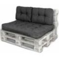 Lacestone - Palettenkissen Palettenauflagen Sitzkissen Rückenlehne Kissen Palette Polster Sofa Couch Set Schwarz - Sitzfläche + 2x Seitenkissen