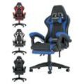 Bigzzia - Gaming Stuhl mit Fußstütze Gaming Stühle Gamer Stühle Ergonomisch mit Lendenkissen + Kopfstütze Gaming Chair Höhenverstellbar Computerstuhl