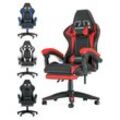 Bigzzia - Gaming Stuhl mit Fußstütze Gaming Stühle Gamer Stühle Ergonomisch mit Lendenkissen + Kopfstütze Gaming Chair Höhenverstellbar Computerstuhl