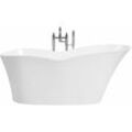 Beliani - Badewanne Sanitäracryl Weiß 170 x 80 cm Freistehend Oval Einzigartig Exklusiv