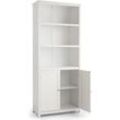 KOMFOTTEU Hochschrank Bücherschrank mit 3 offenen Ablagen, 74,5 x 35,5 x 181,5 cm, weiß