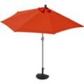 Sonnenschirm halbrund Lorca, Halbschirm Balkonschirm, UV 50+ Polyester/Alu 3kg 270cm terracotta mit Ständer