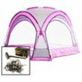 Bituxx - Pavillon Dome Festzelt Partyzelt 3,5x3,5m Garten Pavillion Gartenzelt Bierzelt Dach (Pink) inklusive 2x 10m led Solar Lichterkette